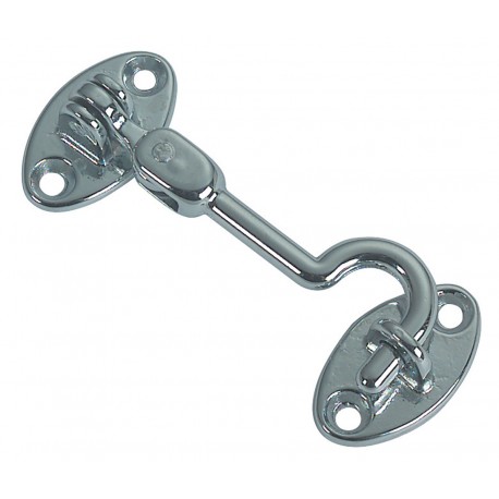 Chromed brass doorstop hook with double joint