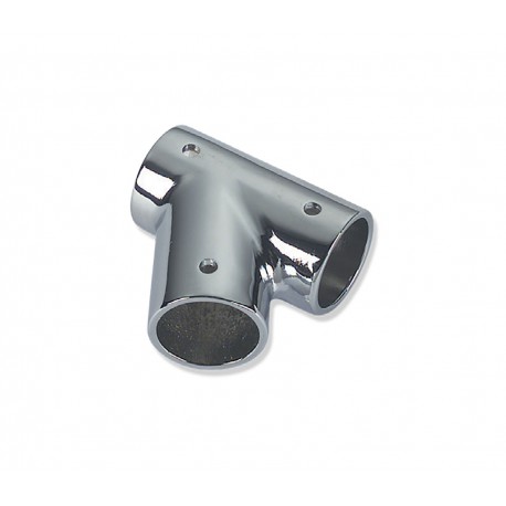 Chromed brass 60° slanting tee fitting