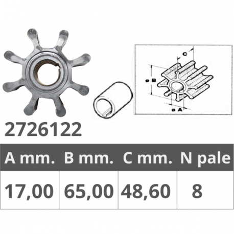 Girante per pompa motore Renault Couach - 48300008 140HP DIESEL