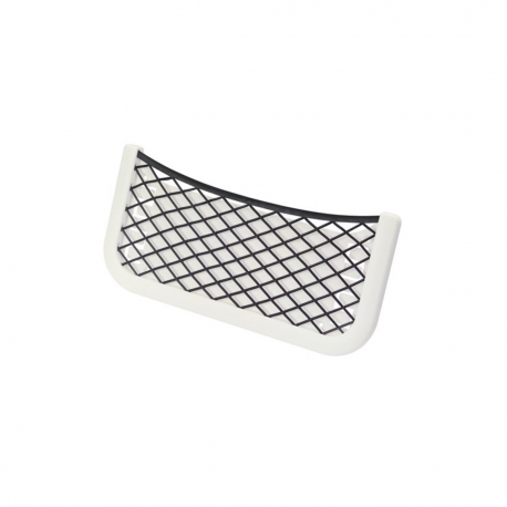 Adhesive storage net with white plastic frame