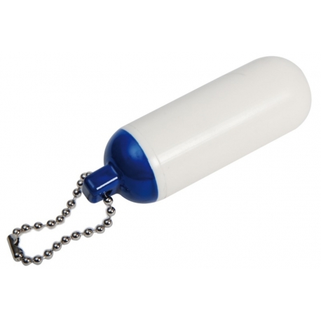 Floating keychain in the shape of a mini fender