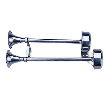 Double horn electromagnetic trumpet