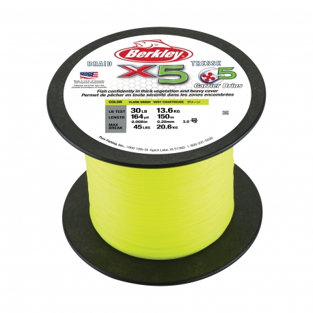 Berkley X5 Braid 0.17MM braided 2000M FLGRN