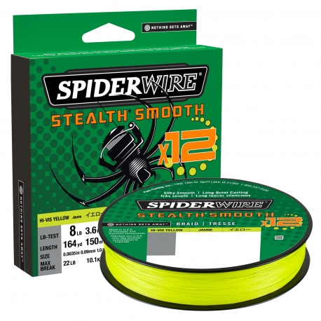 SpiderWire Stealth Smooth 12 Braid 0.19MM 150M HVYEL braid