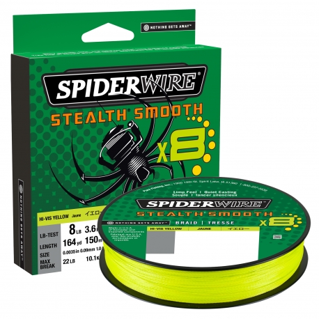 SpiderWire Stealth Smooth 8 Braid 0.09MM 150M HVYEL braid