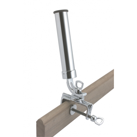Chromed brass rod holder with clamp fixing