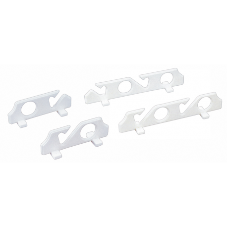 Four-person wall-mounted rod holder in white PVC