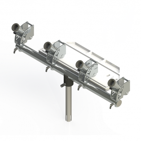 Revolution 4: four-barrel rocket with 0° recess and cutting board - Inox Innovation