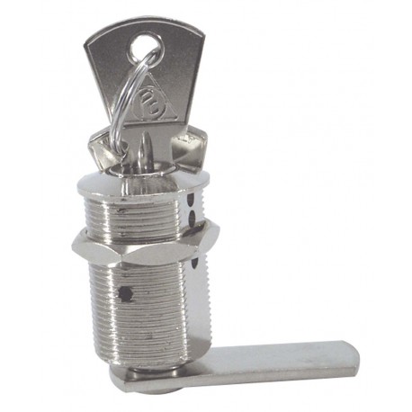 Cylinder complete with key entirely made of chrome-plated brass