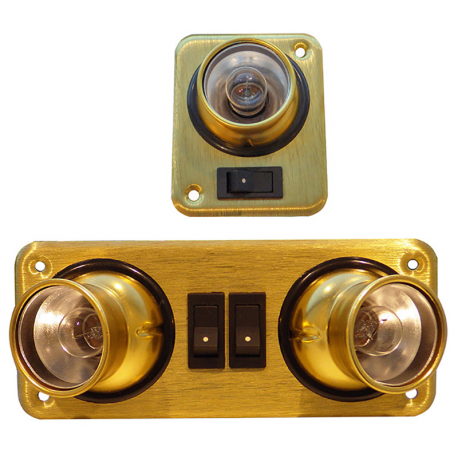Adjustable spotlights with golden base