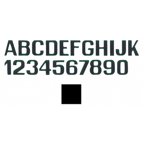 Black letters and numbers mm.250