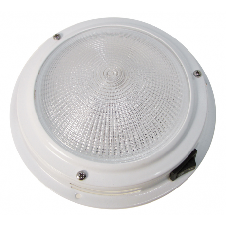 White lacquered stainless steel ceiling lamp