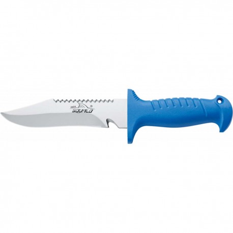 Diving knife with stainless steel blade with saw