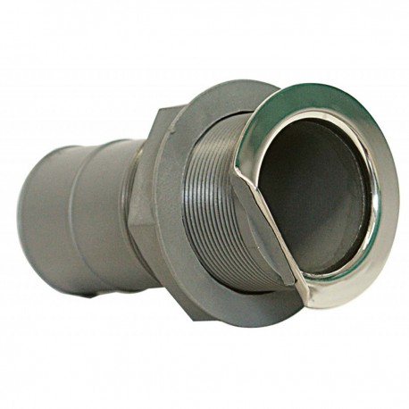 Drain for manhole in PVC with hose connector - Straight