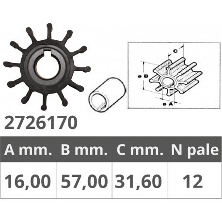 Impeller volvo ref.or.21951350/83118