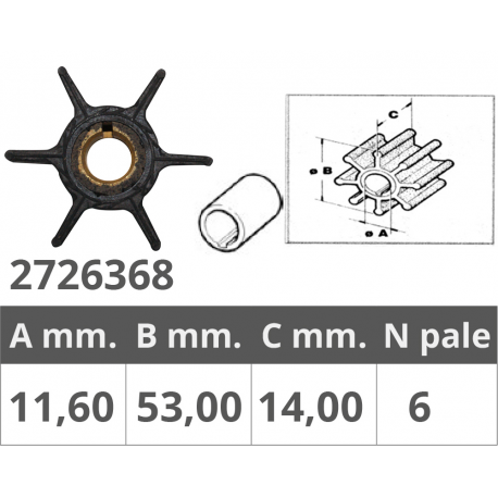 Girante yamaha/selva 4t 6-8 hp