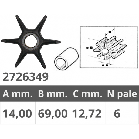 Impeller evinrude 2t 9.5-10hp