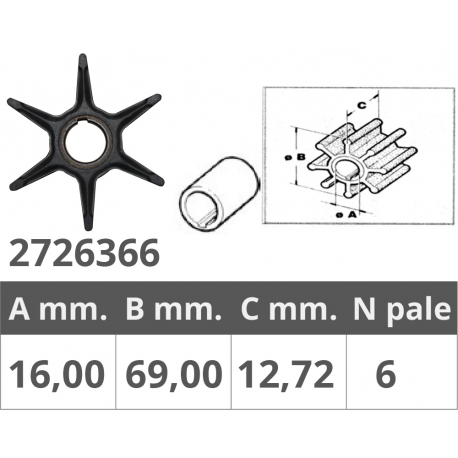 Impeller evinrude 2t 25,30,35,40hp