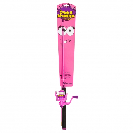Shakespeare Catch a Monster pink Spinning Combo rod reel for kids