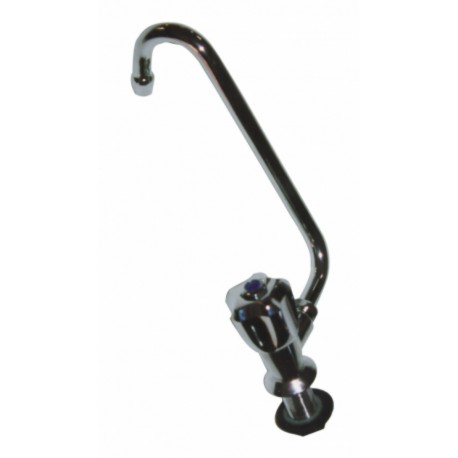 Chromed brass tap with right-hand control