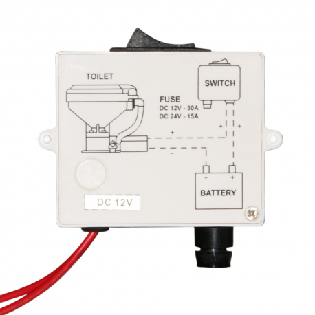 Electric panel with switch for toilet