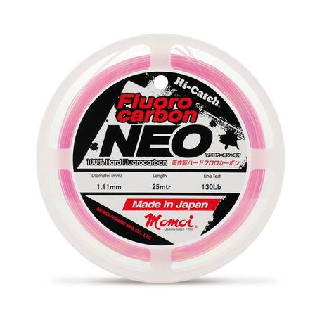 Momoi Hi-Catch NEO 0.52MM Fluorocarbon 30LBs rosa da 25M