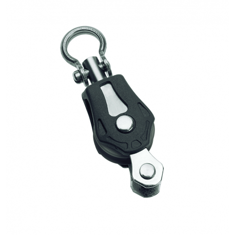 Single swivel block Ø 5 mm. with becket - Barton Marine