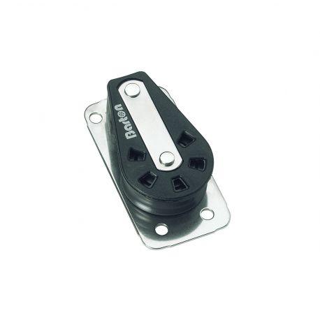 Single Ø 10 mm. block with flat fixing - Barton Marine