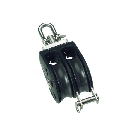 Double swivel block Ø 10 mm. with becket - Barton Marine