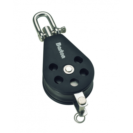 Single swivel block Ø 12 mm. with becket - Barton Marine