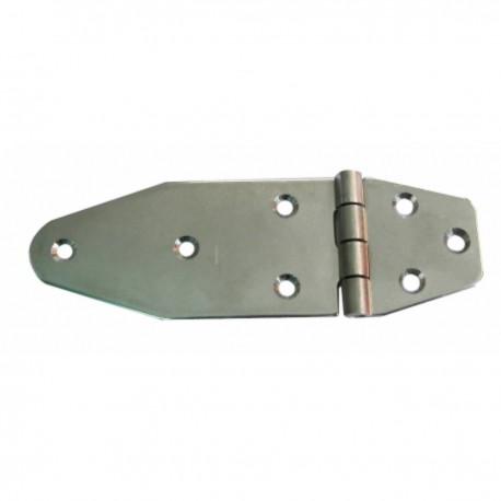 Mirror polished stainless steel hinge - Dimensions 125 x 40 mm.