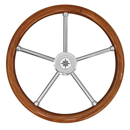 T6IN steering wheel with teak wood grip - Savoretti