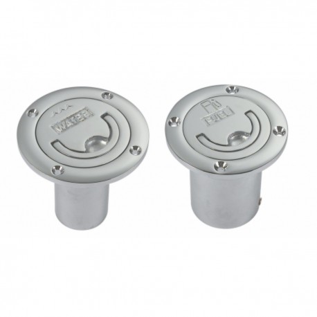Chromed brass cap with handle opening