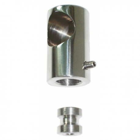 End fitting for handrail, AISI 316 stainless steel, machined from solid.