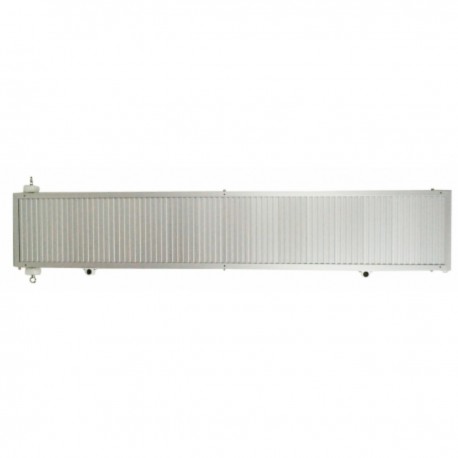 Light alloy gangway with non-slip platform and handrail