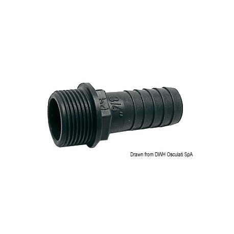 Polypropylene male hose connector