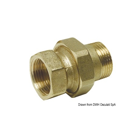 Raccordo diritto 3 pezzi con cannotto e tenuta sfero-conica e o-ring