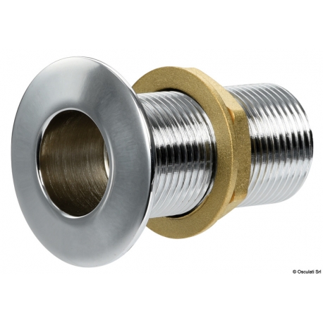 Overboard discharge with inclined head, all threaded