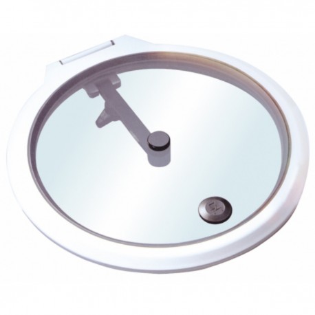 White painted light alloy manhole