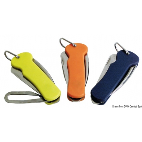 Stainless steel knife with plastic handle for sailing