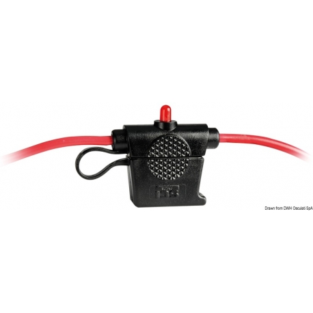 Waterproof fuse holder with alarm LEDs