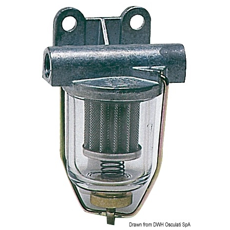 Fuel filter with transparent glass bowl
