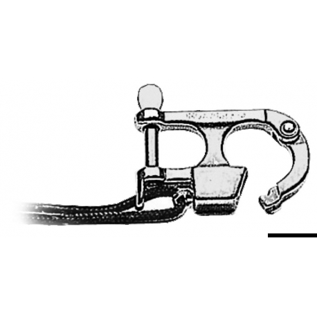 Moschettone in acciaio inox per sci nautico, conforme norme Ri.Na con dichiarazione 165/06/DIP del 18/04/1988