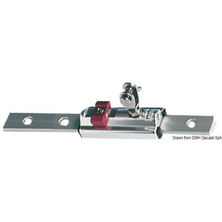 Adjustable sliding trolley for awnings of hulls over 10 m