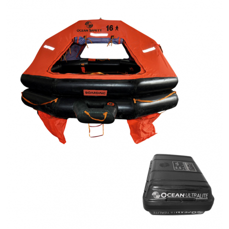 Zattera Ocean Ultralite in carbonio 6 posti con contenitore rigido + Solas Pack - Ocean Safety