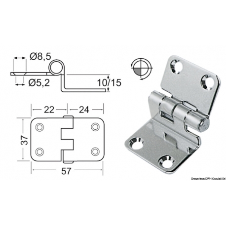 Cantilever hinge 2 mm 20572