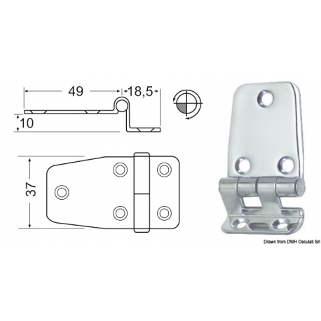 Cantilever hinge 2 mm 20581