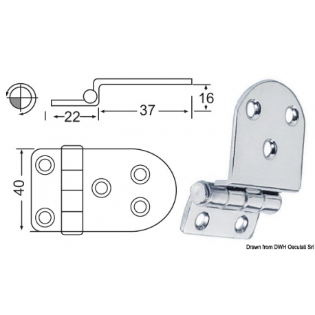 Cantilever hinge 2 mm 20575