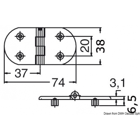 Micro-fused blind hinge 20595