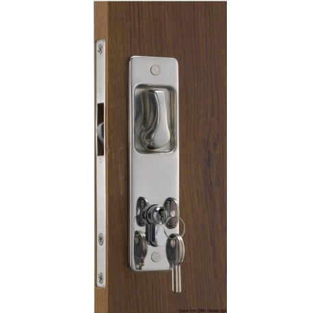 Lock for sliding doors with recessed handles, YALE key outside, lock inside 22110